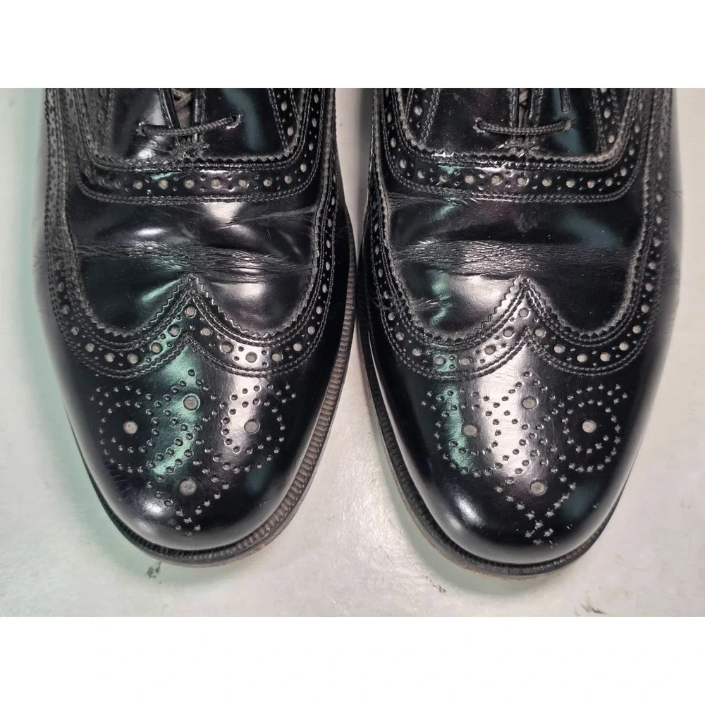 Florsheim‎ Lexington Oxford Men's Dress Shoes Size 9.5 3E Black Leather Wingtip
